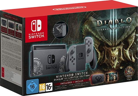 Nintendo Switch Console, 32GB Diablo+Grey Joy-Con, W/Case (No Game